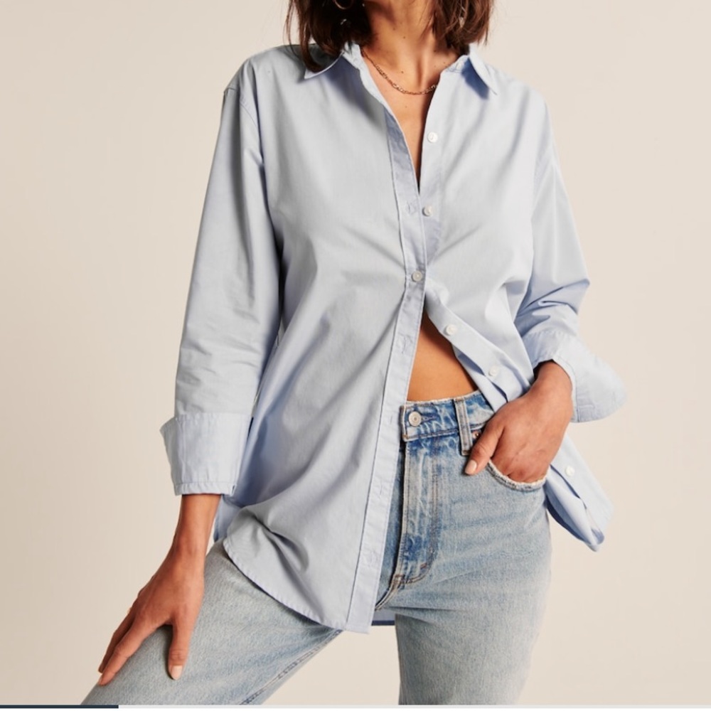 A&F 90s oversized button-up shirt